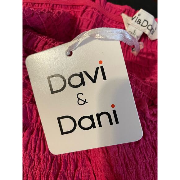 Davi and Dani womens large pink dress off shoulder new with tags - Picture 10 of 11